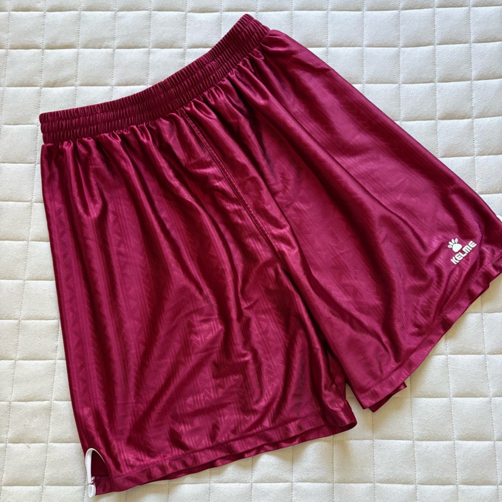 Kelme Men's Athletic Futbol Soccer Shorts - Maroon/Burgundy